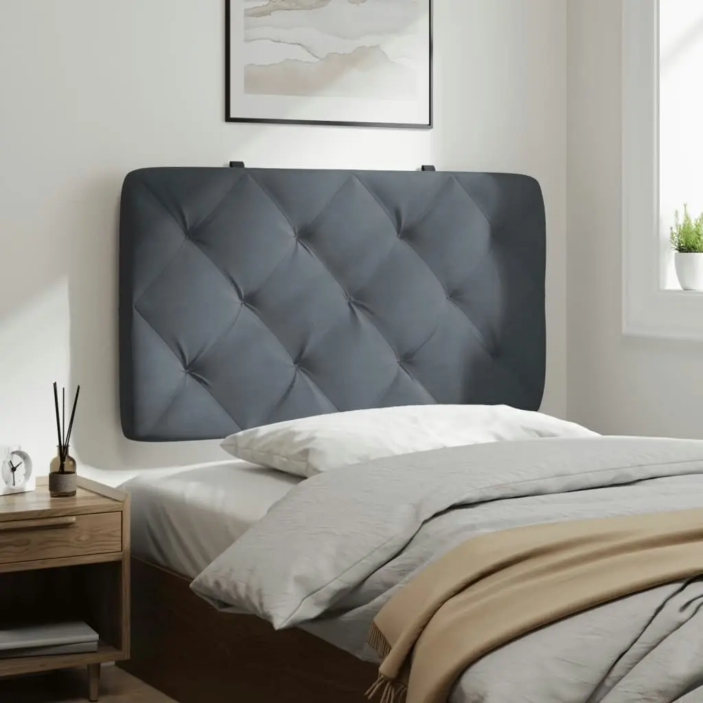 Headboard Cushion Dark Grey 90 cm Velvet 3207695