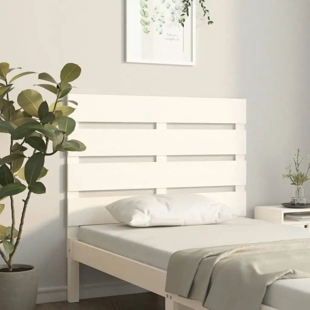 Headboard White 100 cm Solid Wood Pine 821333