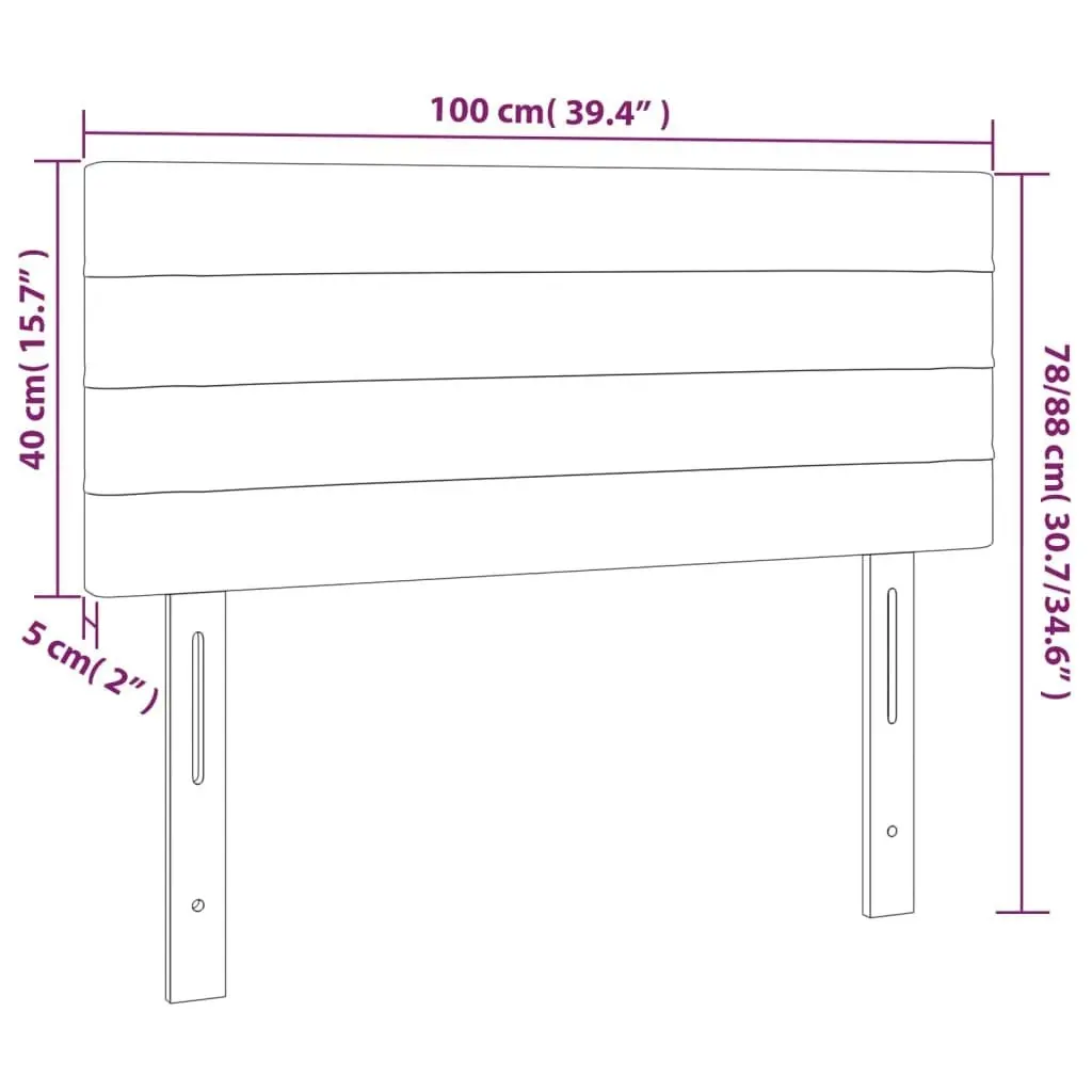 Headboard Dark Grey 100x5x78/88 cm Fabric 346131