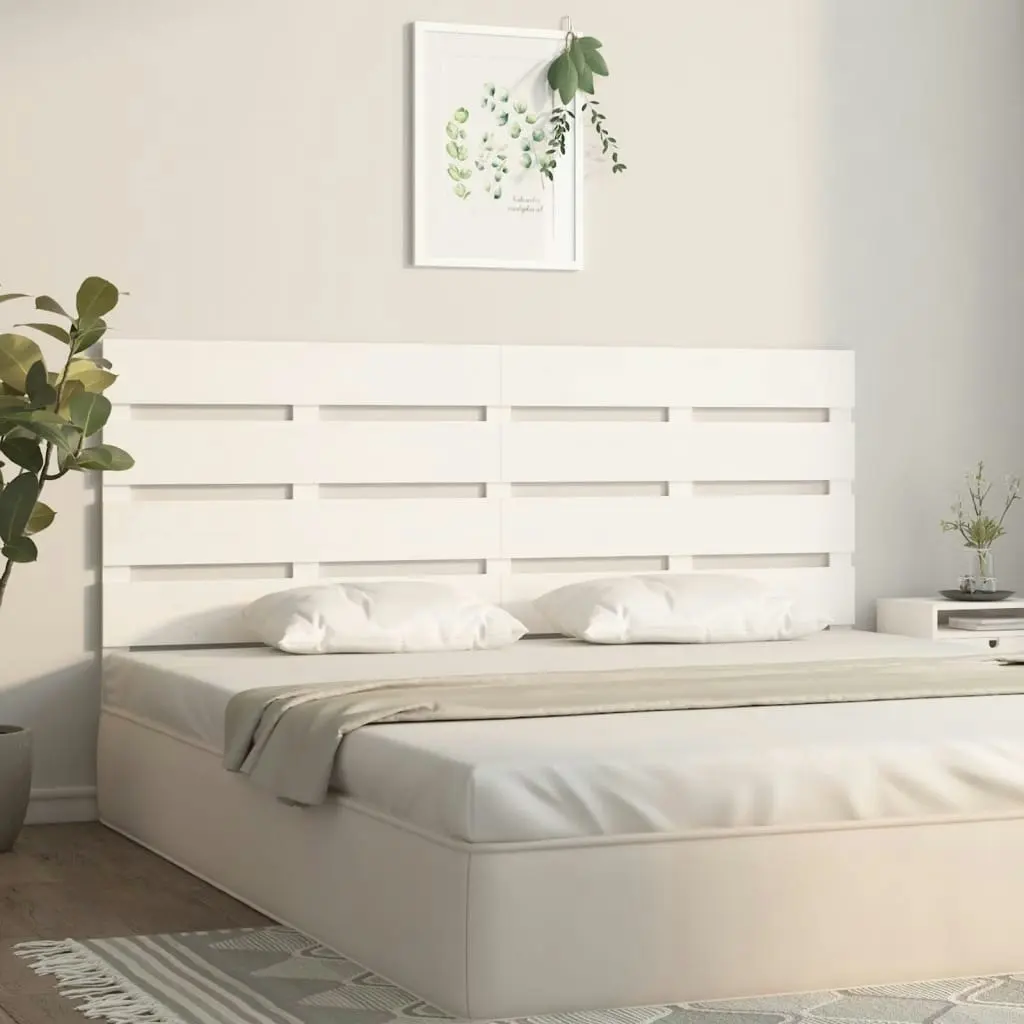 Headboard White 150 cm Solid Wood Pine 821348