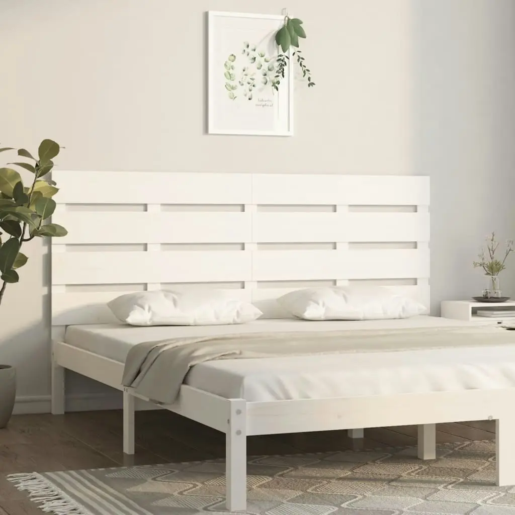 Headboard White 150 cm Solid Wood Pine 821348