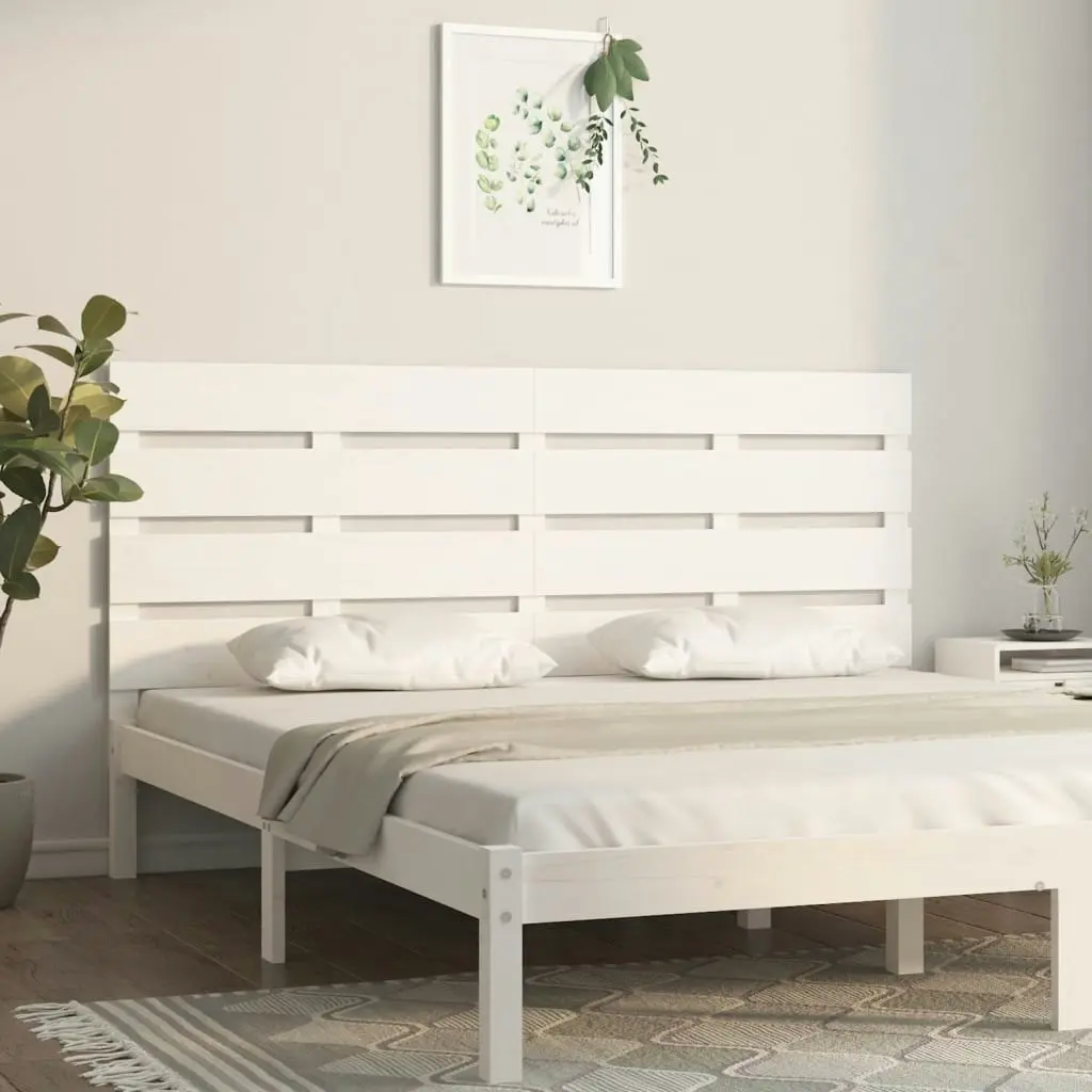 Headboard White 180 cm Solid Wood Pine 821358