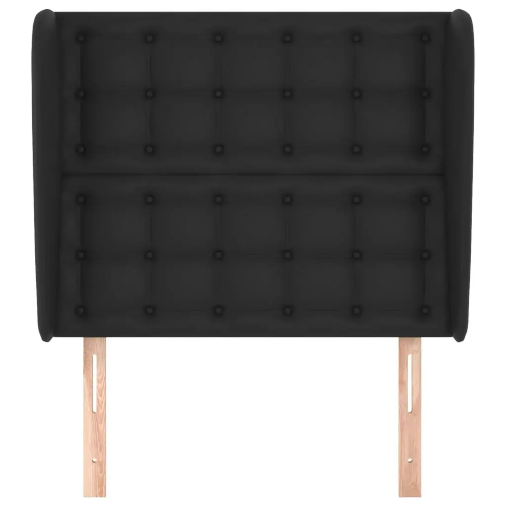 Headboard with Ears Black 103 cm Faux Leather 3118040