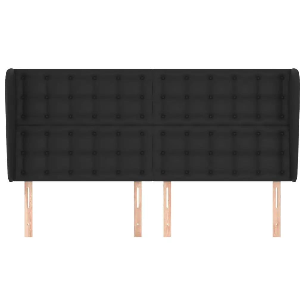 Headboard with Ears Black 163 cm Faux Leather 3118052