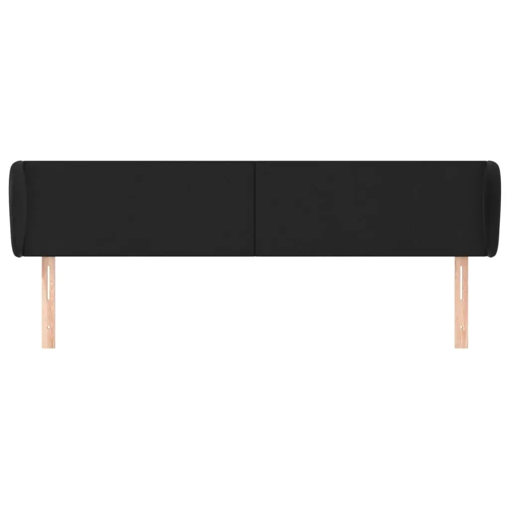 Headboard with Ears Black 203x23x78/88 cm Faux Leather 3116972