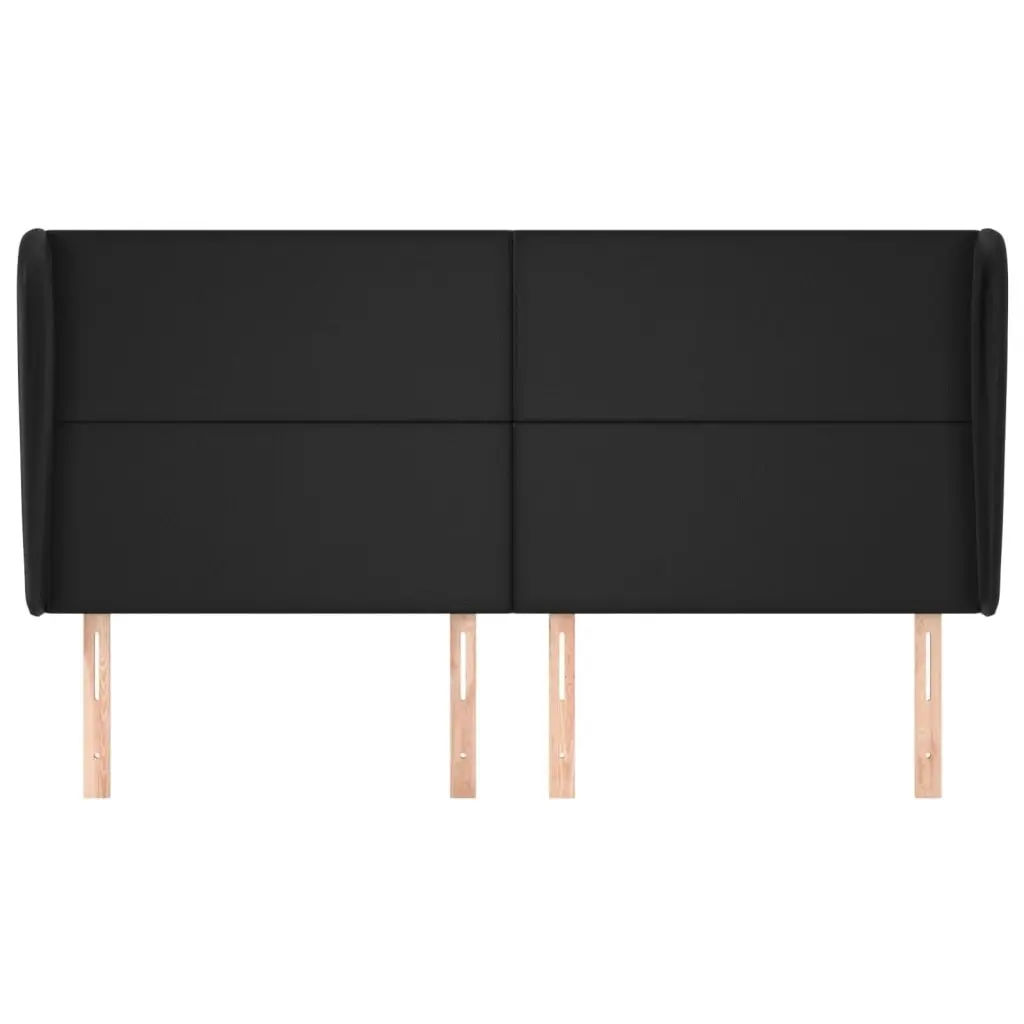 Headboard with Ears Black 203x23x118/128 cm Faux Leather 3117784