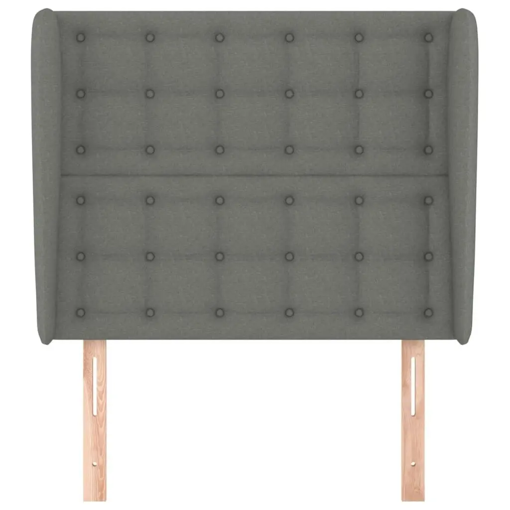 Headboard with Ears Dark Grey 103x23x118/128 cm Fabric 3118381