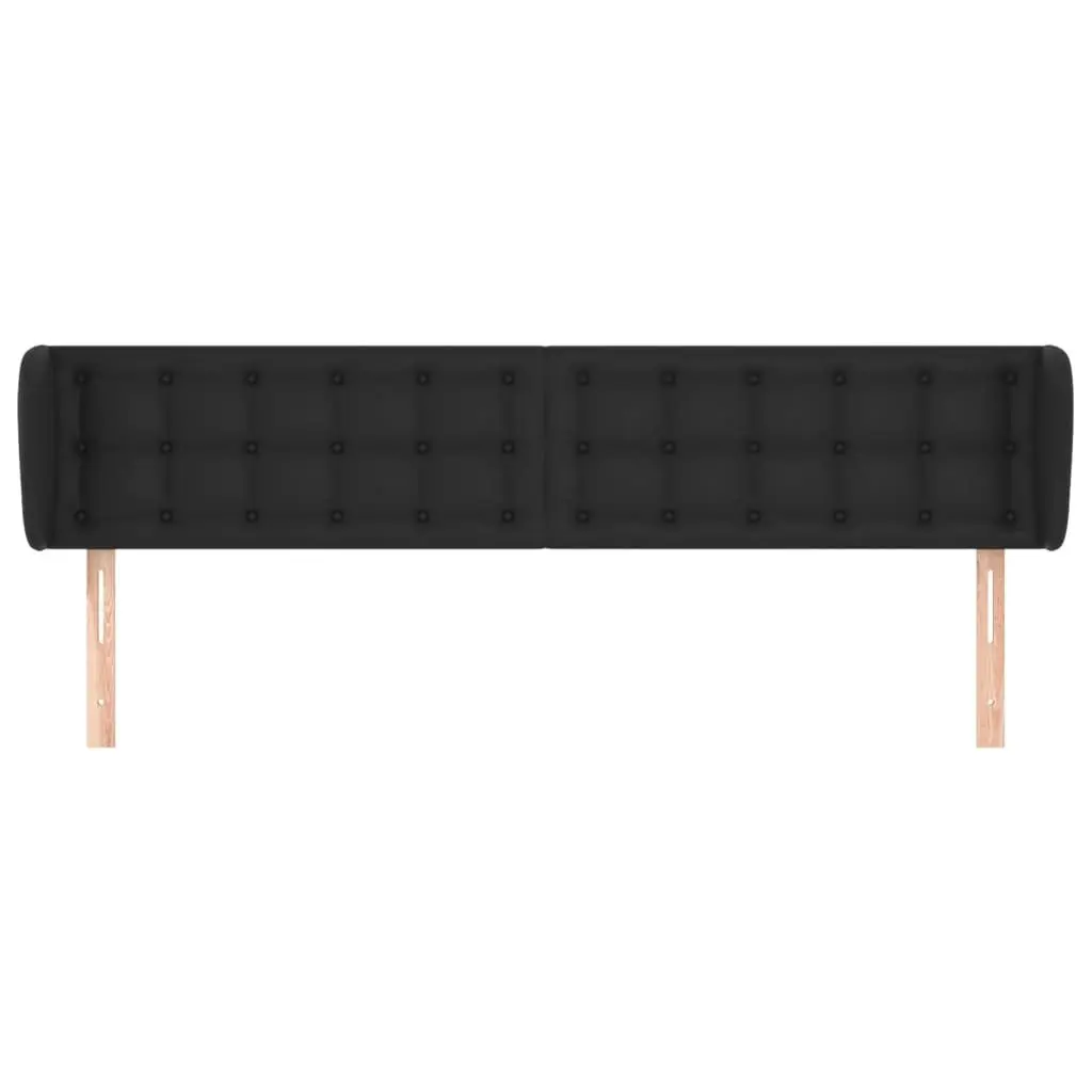 Headboard with Ears Black 203 cm Faux Leather 3117252