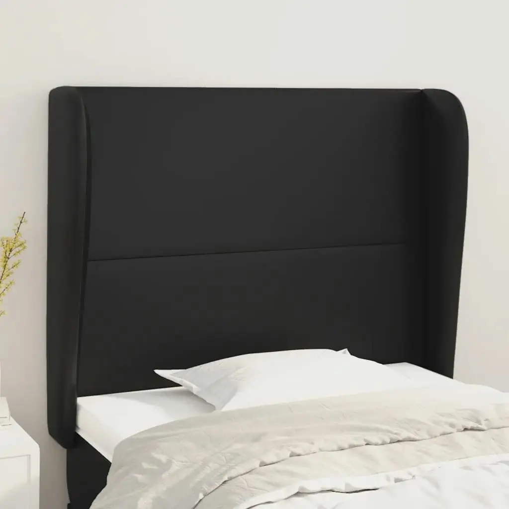 Headboard with Ears Black 83 cm Faux Leather 3117748