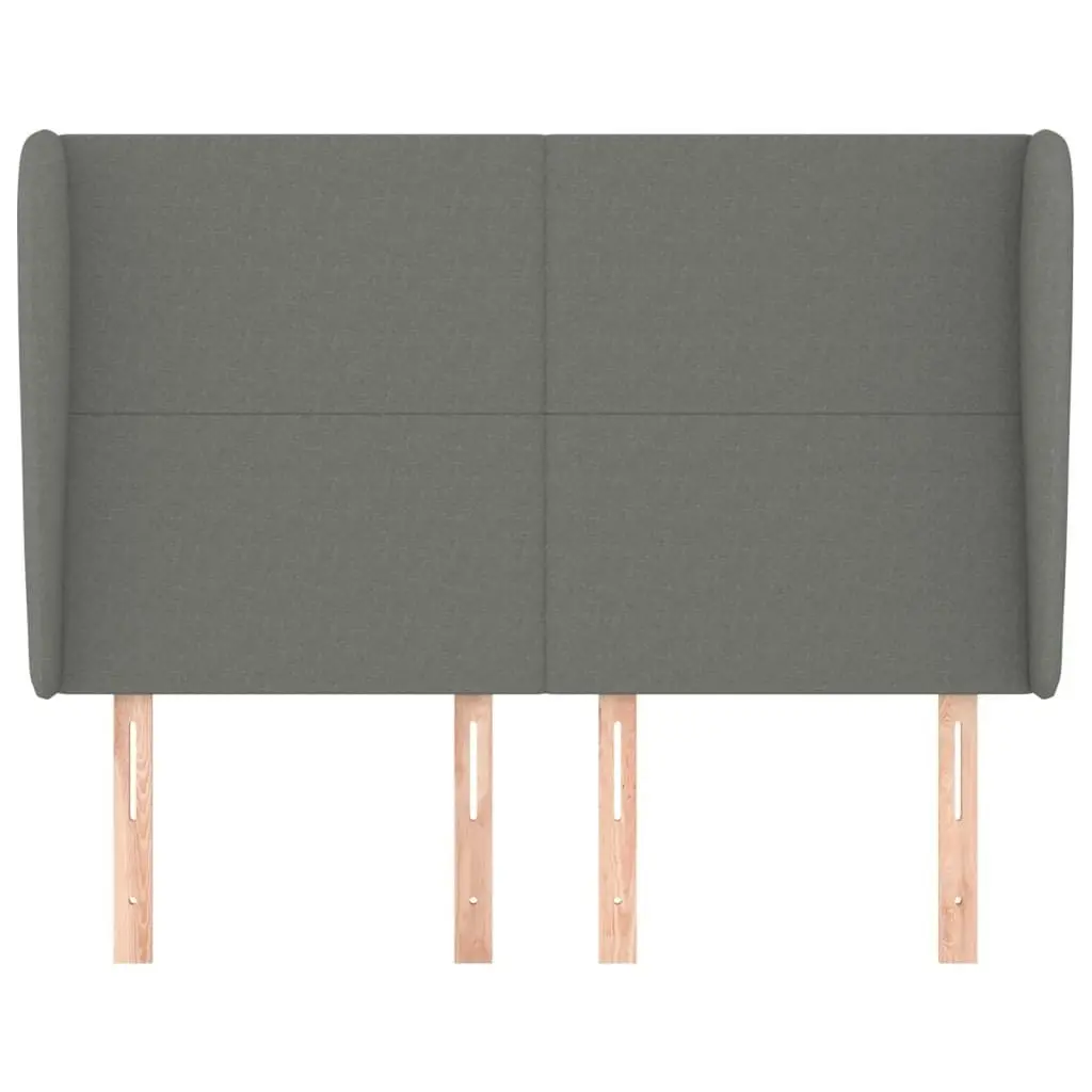 Headboard with Ears Dark Grey 147 cm Fabric 3117675