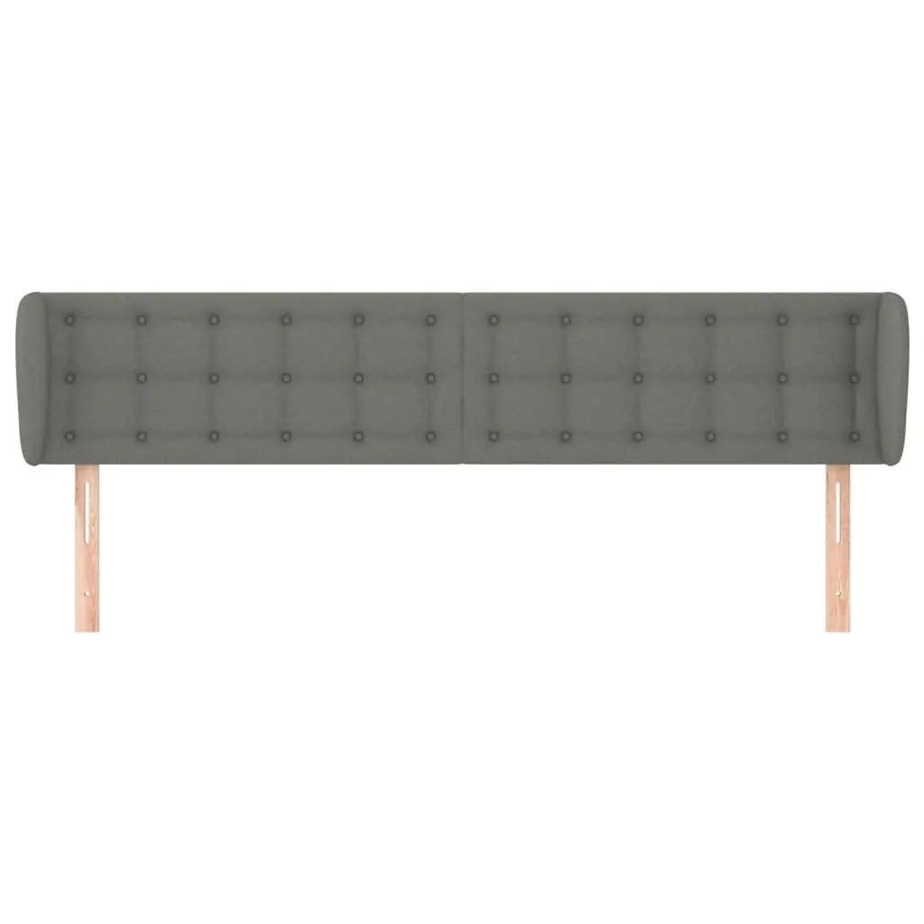 Headboard with Ears Dark Grey 163x23x78/88 cm Fabric 3117585