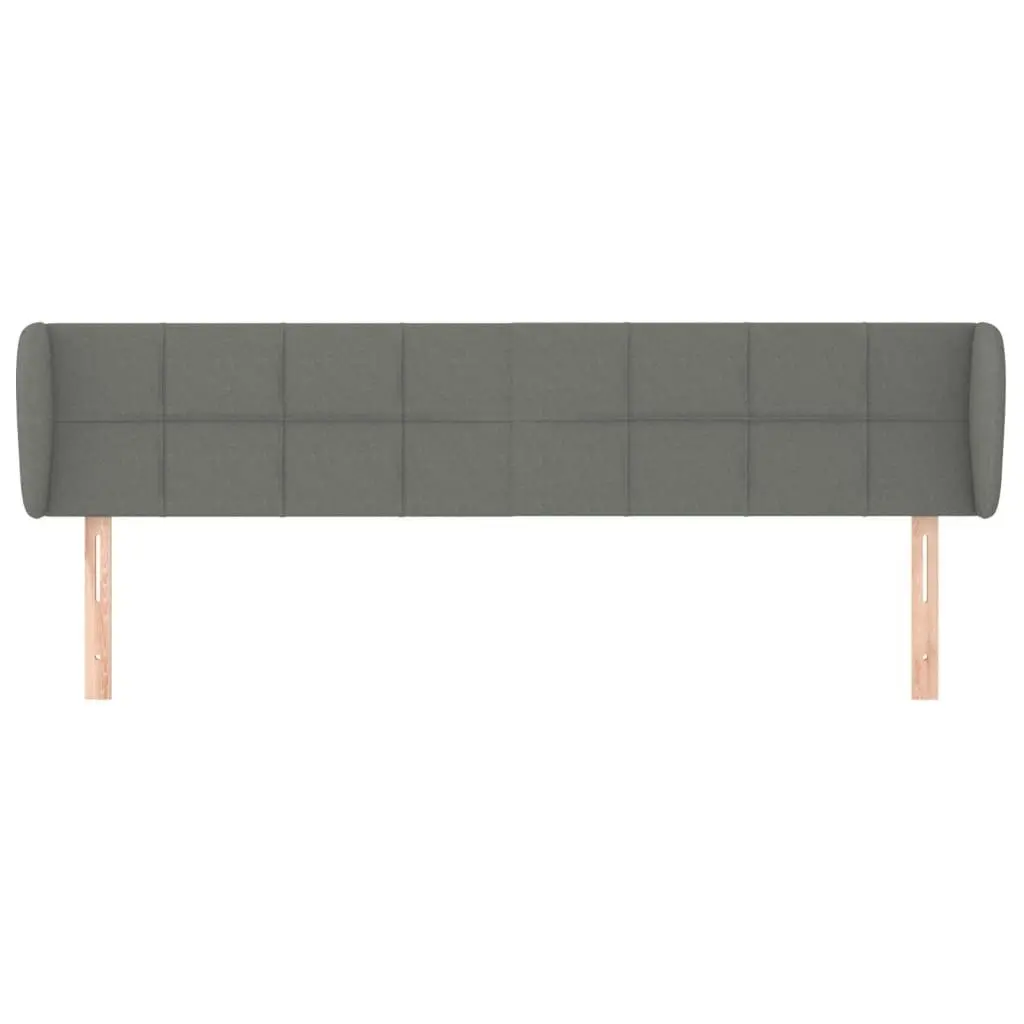 Headboard with Ears Dark Grey 203x23x78/88 cm Fabric 3117167