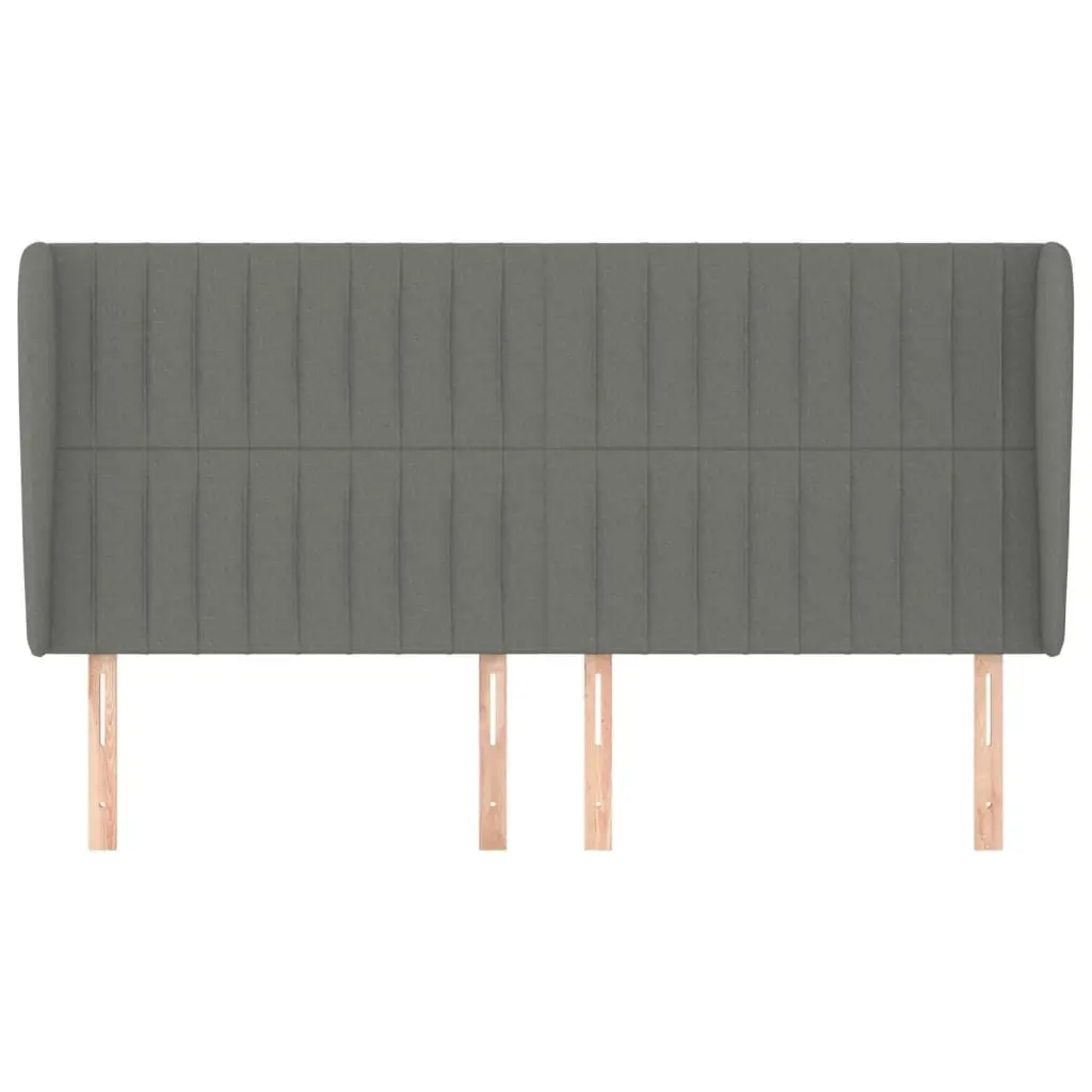 Headboard with Ears Dark Grey 203 cm Fabric 3118217