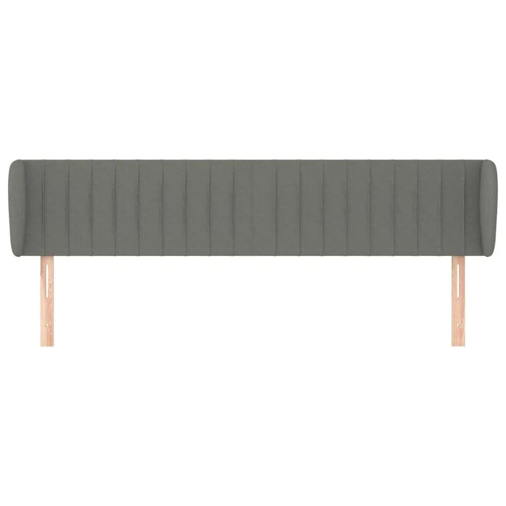 Headboard with Ears Dark Grey 203 cm Fabric 3117405