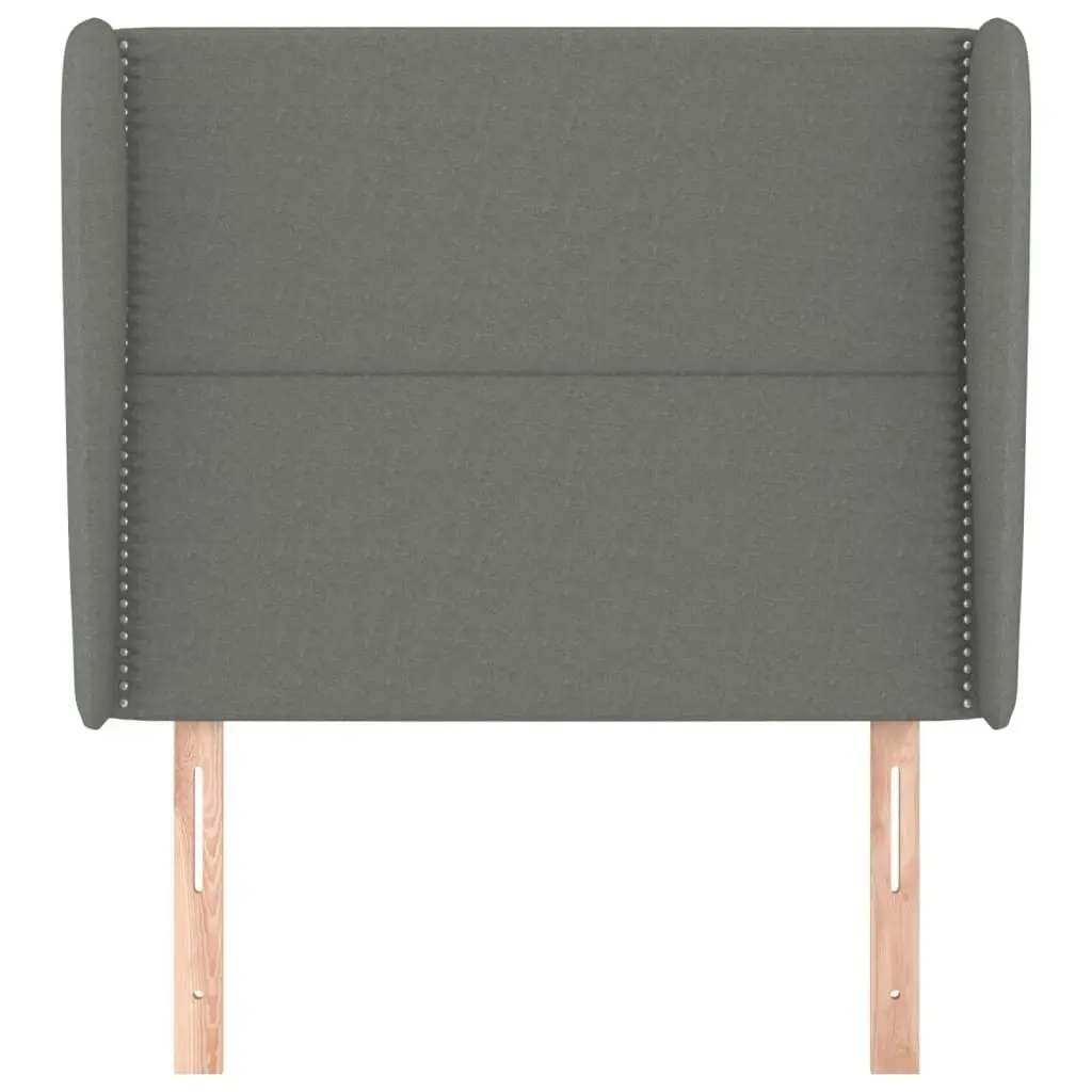 Headboard with Ears Dark Grey 83x23x118/128 cm Fabric 3117791