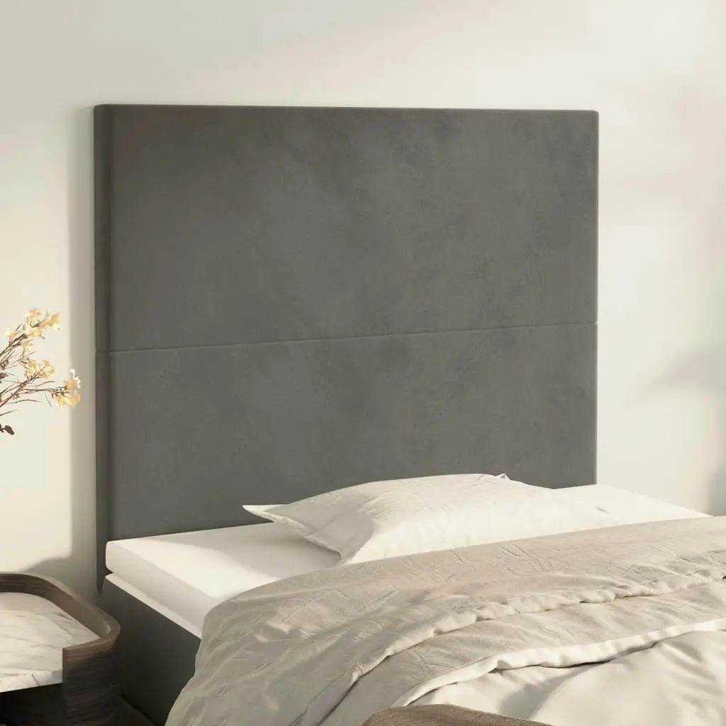 Headboards 2 pcs Dark Grey 100x5x78/88 cm Velvet 3116095