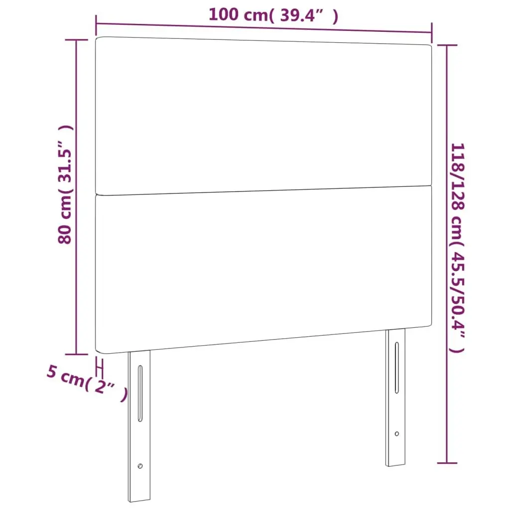 Headboards 2 pcs Dark Grey 100x5x78/88 cm Fabric 3116043