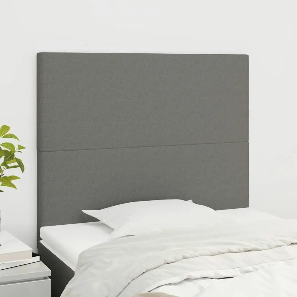 Headboards 2 pcs Dark Grey 100x5x78/88 cm Fabric 3116043