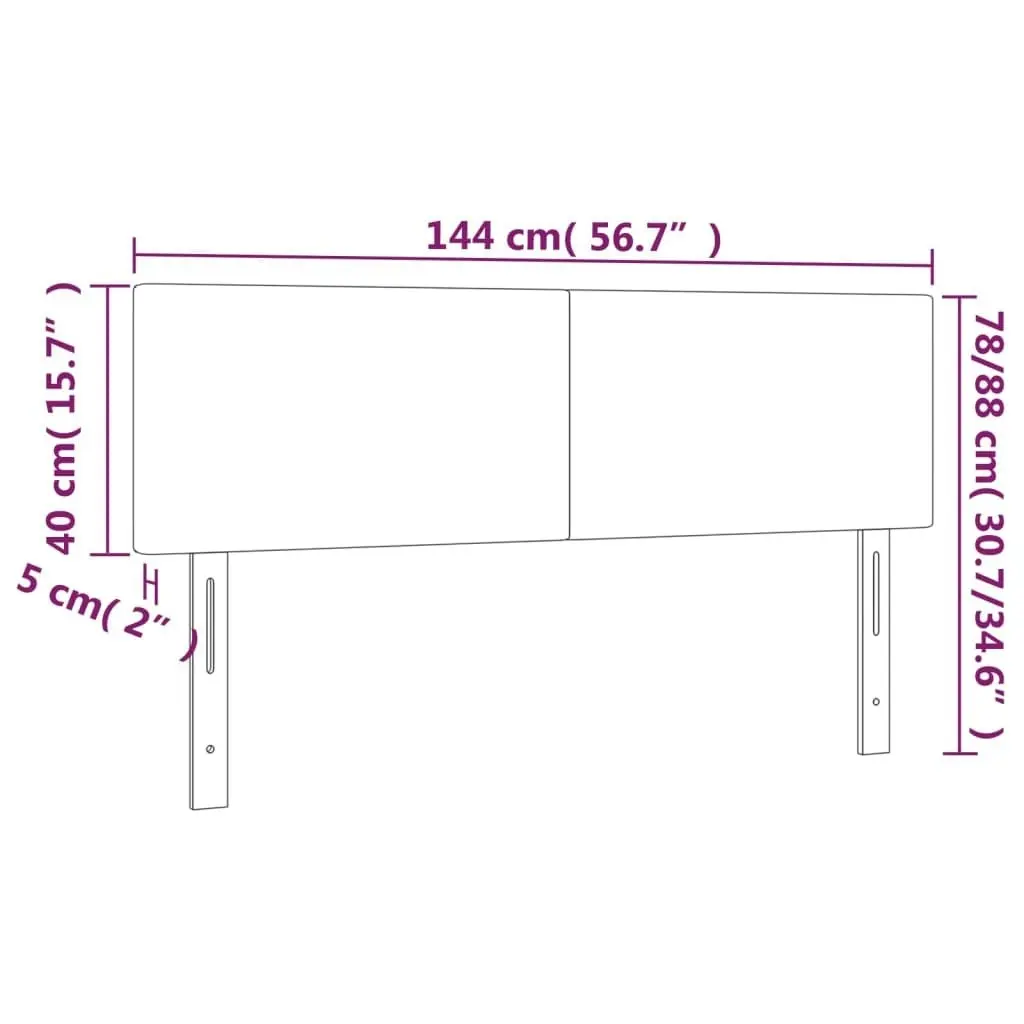 Headboards 2 pcs Dark Grey 72x5x78/88 cm Fabric 345785