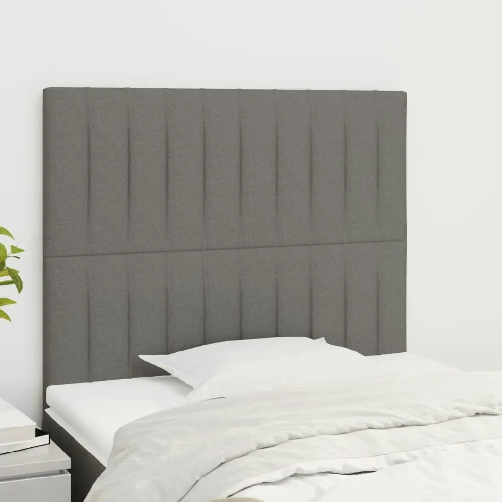 Headboards 2 pcs Dark Grey 80x5x78/88 cm Fabric 3116545