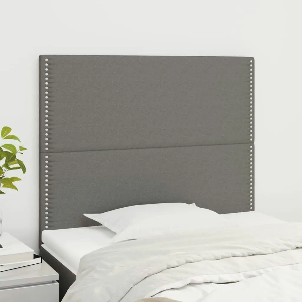 Headboards 2 pcs Dark Grey 80x5x78/88 cm Fabric 3116167