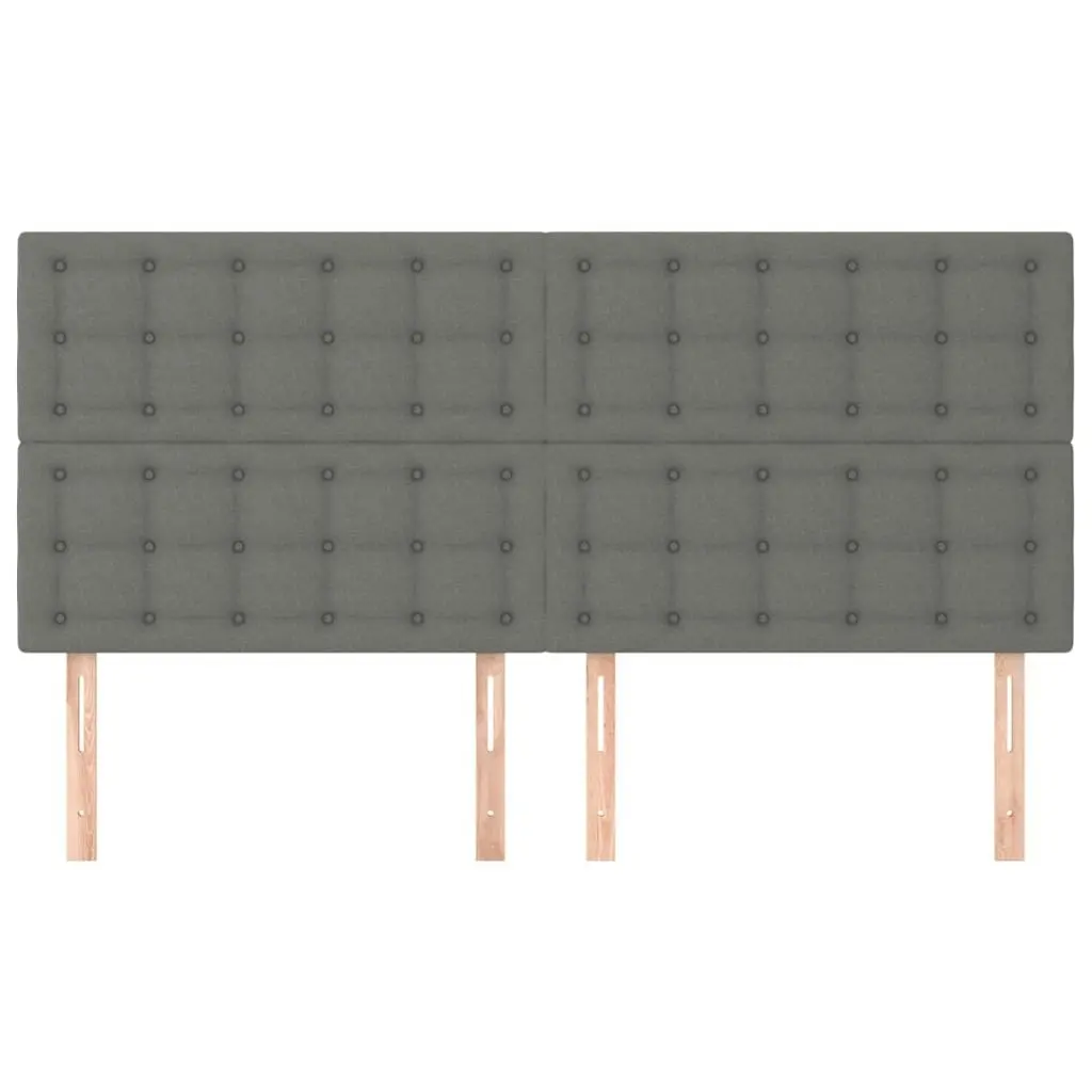 Headboards 4 pcs Dark Grey 100x5x78/88 cm Fabric 3116789