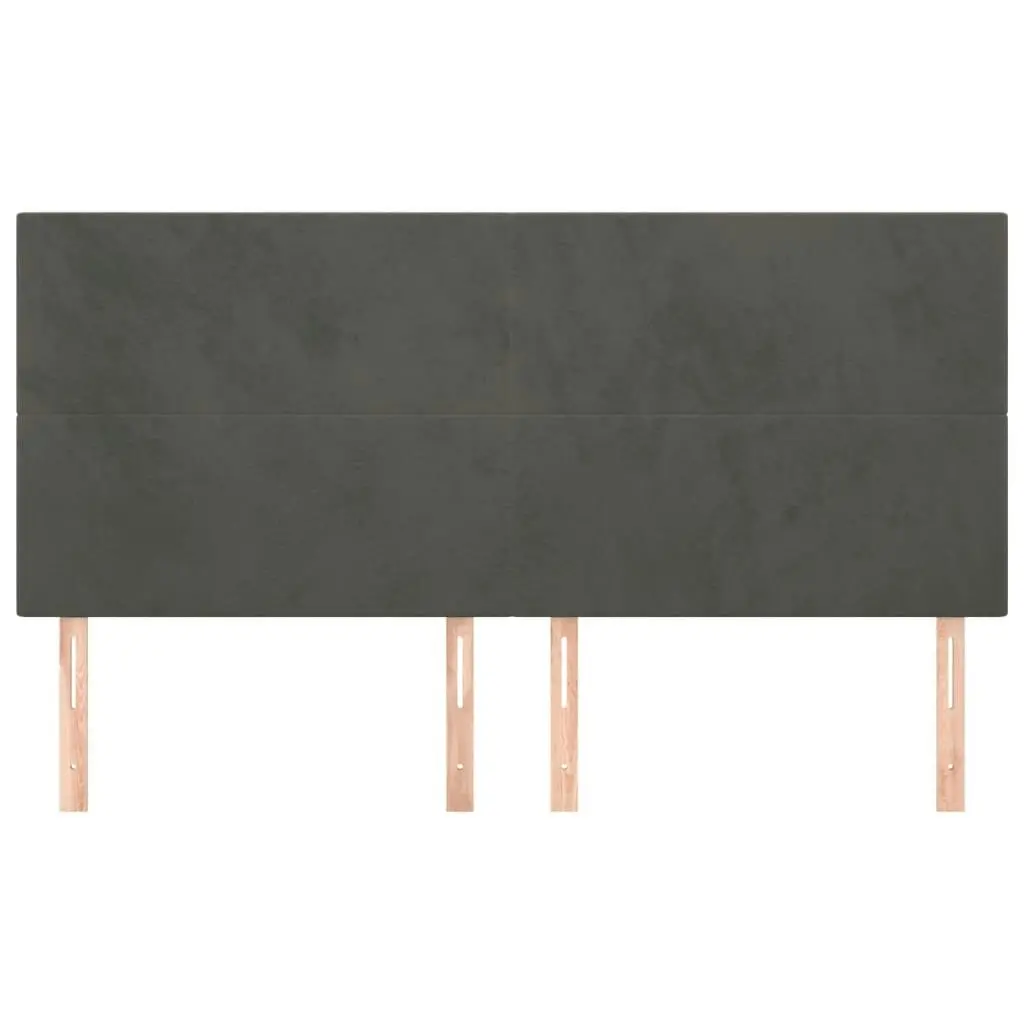 Headboards 4 pcs Dark Grey 100x5x78/88 cm Velvet 3116119