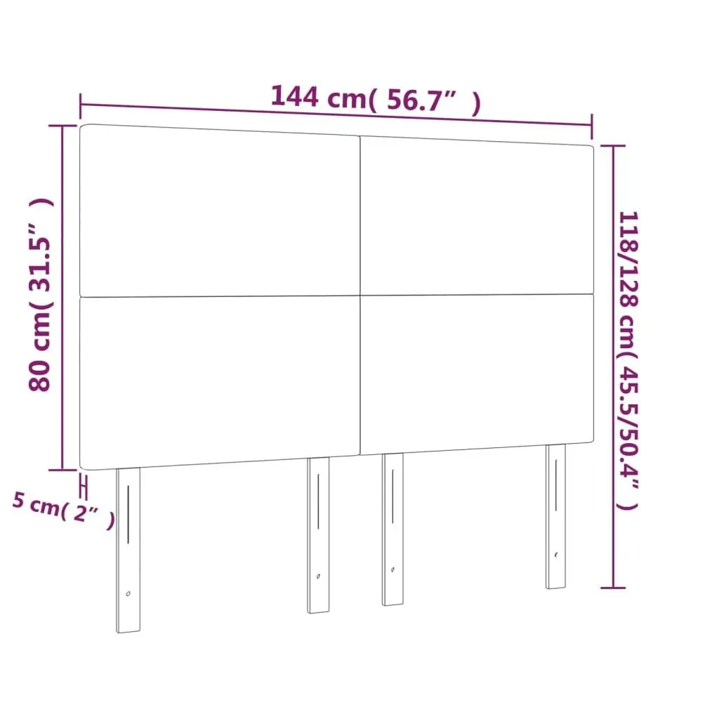 Headboards 4 pcs Dark Grey 72 cm Fabric 3116051