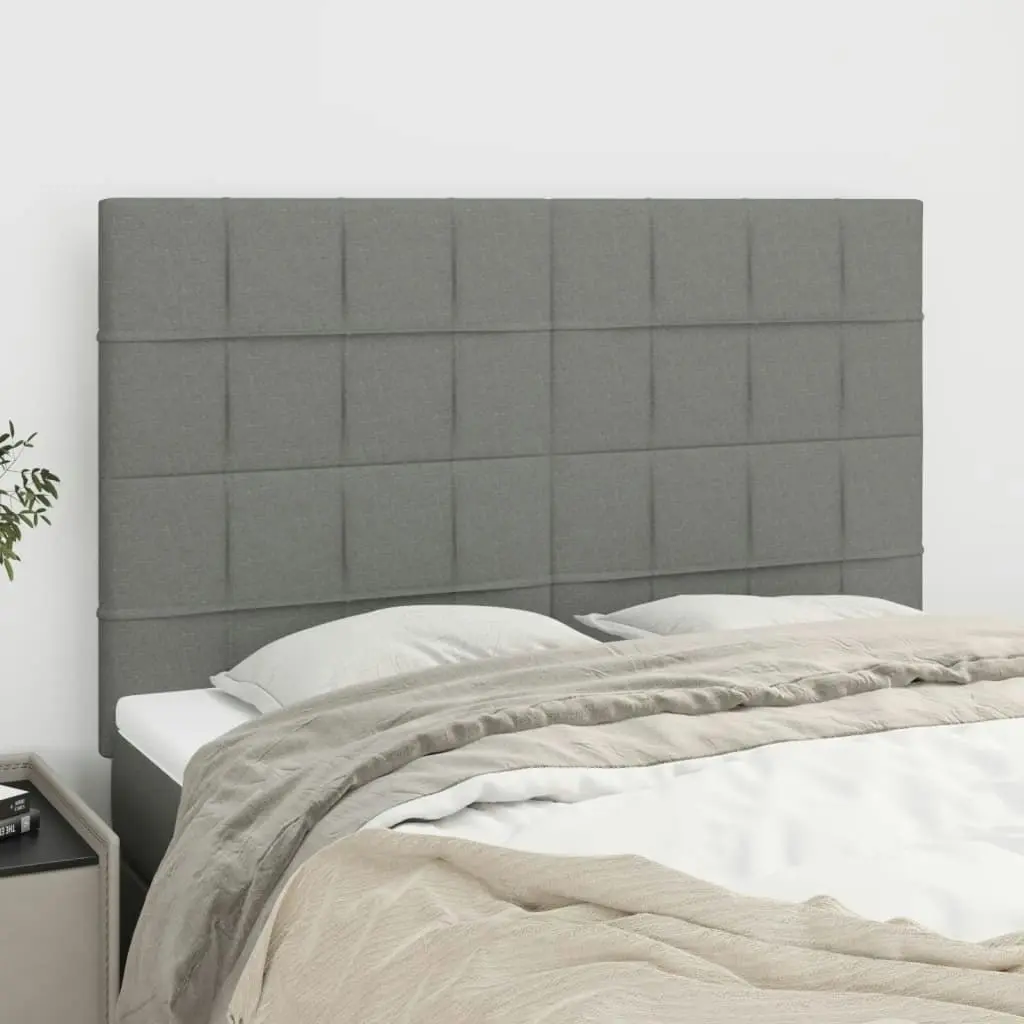 Headboards 4 pcs Dark Grey 72x5x78/88 cm Fabric 3116331