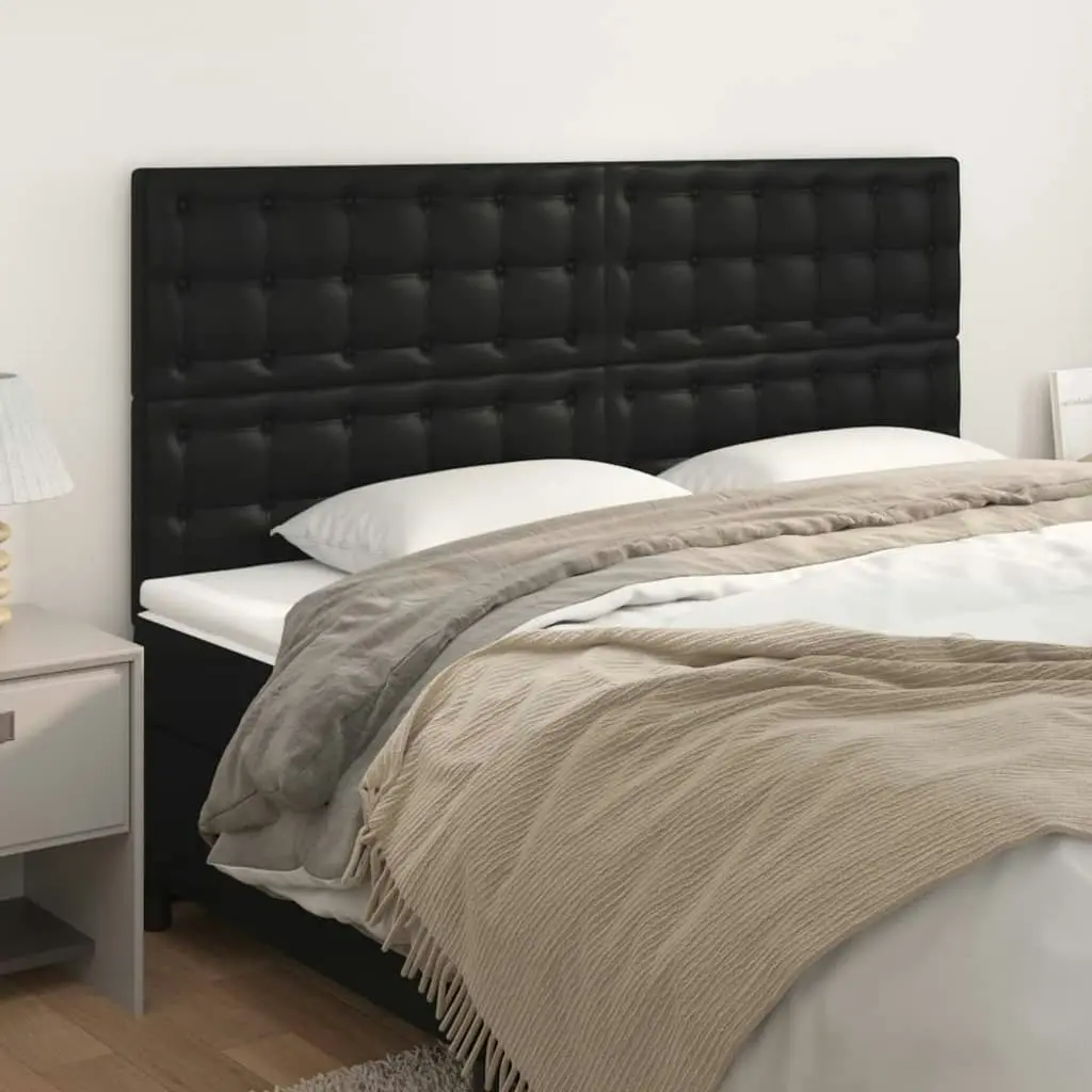 Headboards 4 pcs Black 80 cm Faux Leather 3116428