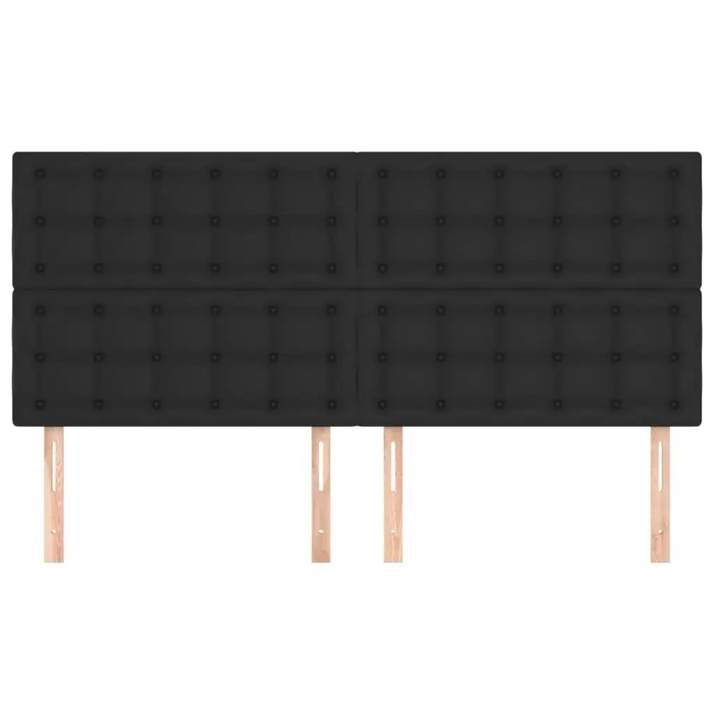 Headboards 4 pcs Black 80 cm Faux Leather 3116428