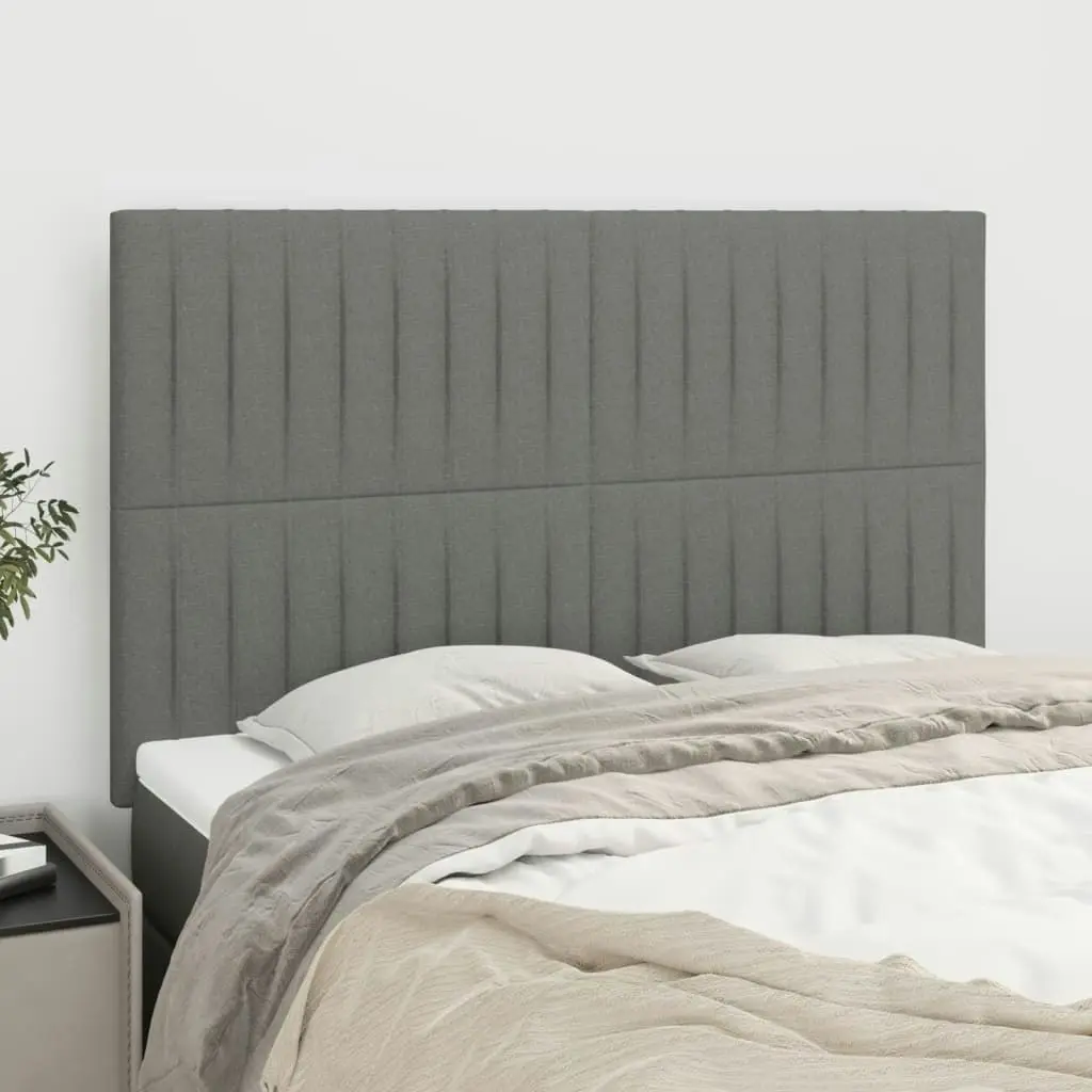 Headboards 4 pcs Dark Grey 72x5x78/88 cm Fabric 3116569