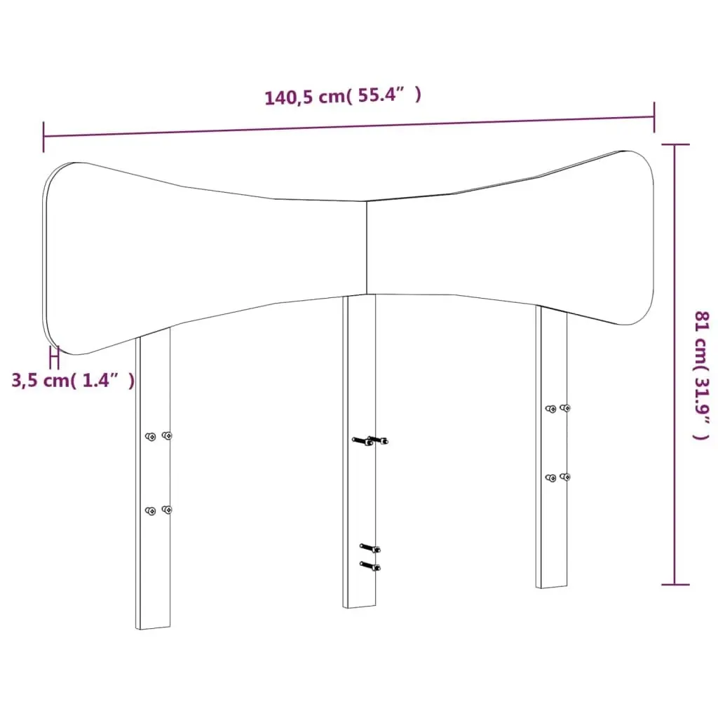 Headboard 135 cm Solid Wood Pine 844781