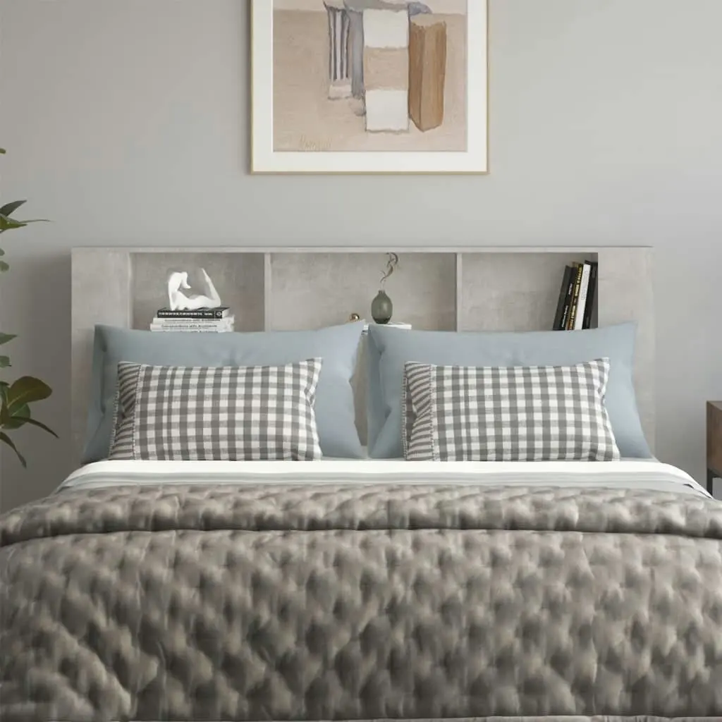 Headboard Cabinet Concrete Grey 180x18.5x104.5 cm 811947