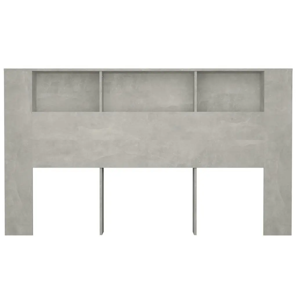 Headboard Cabinet Concrete Grey 180x18.5x104.5 cm 811947