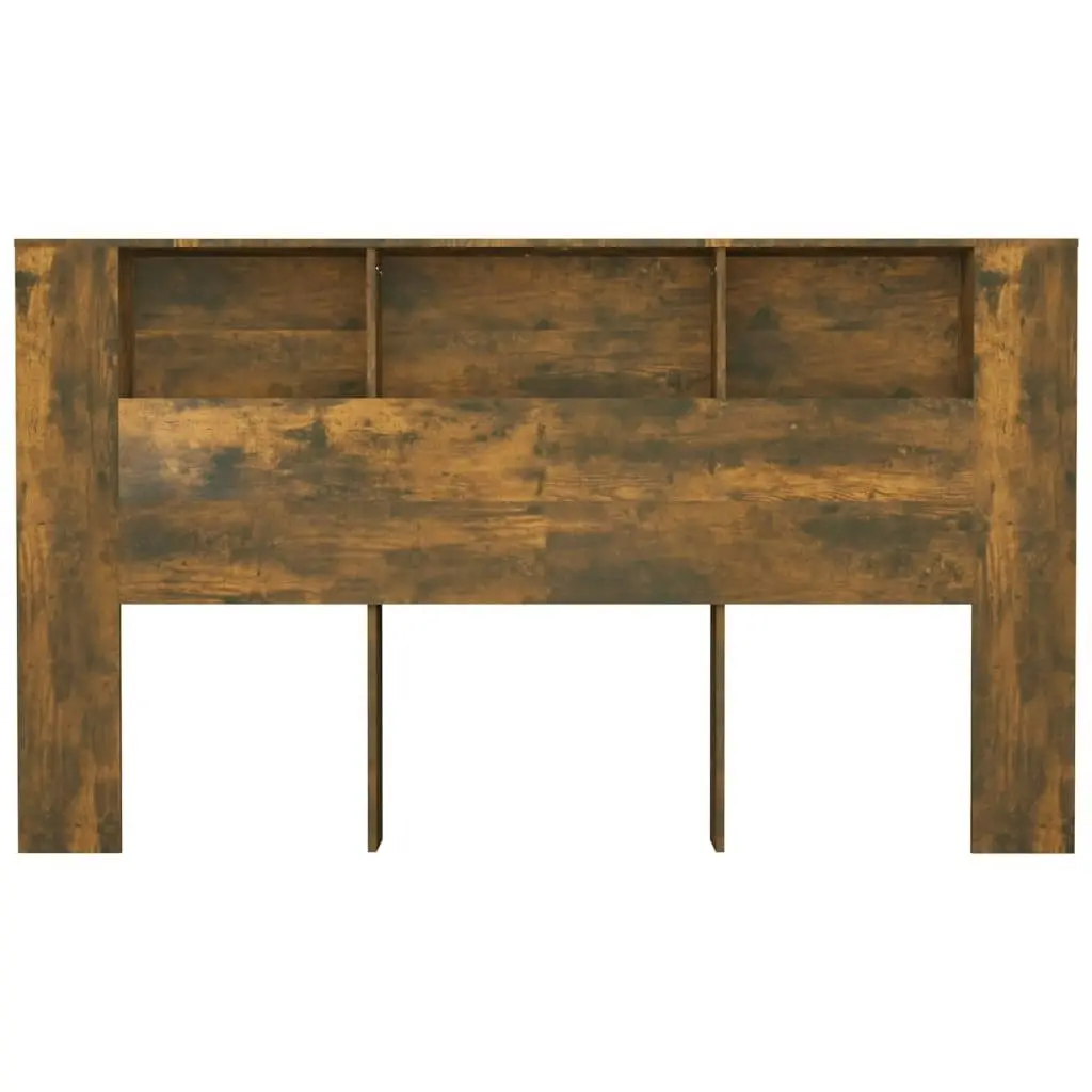 Headboard Cabinet Smoked Oak 180x18.5x104.5 cm 817276