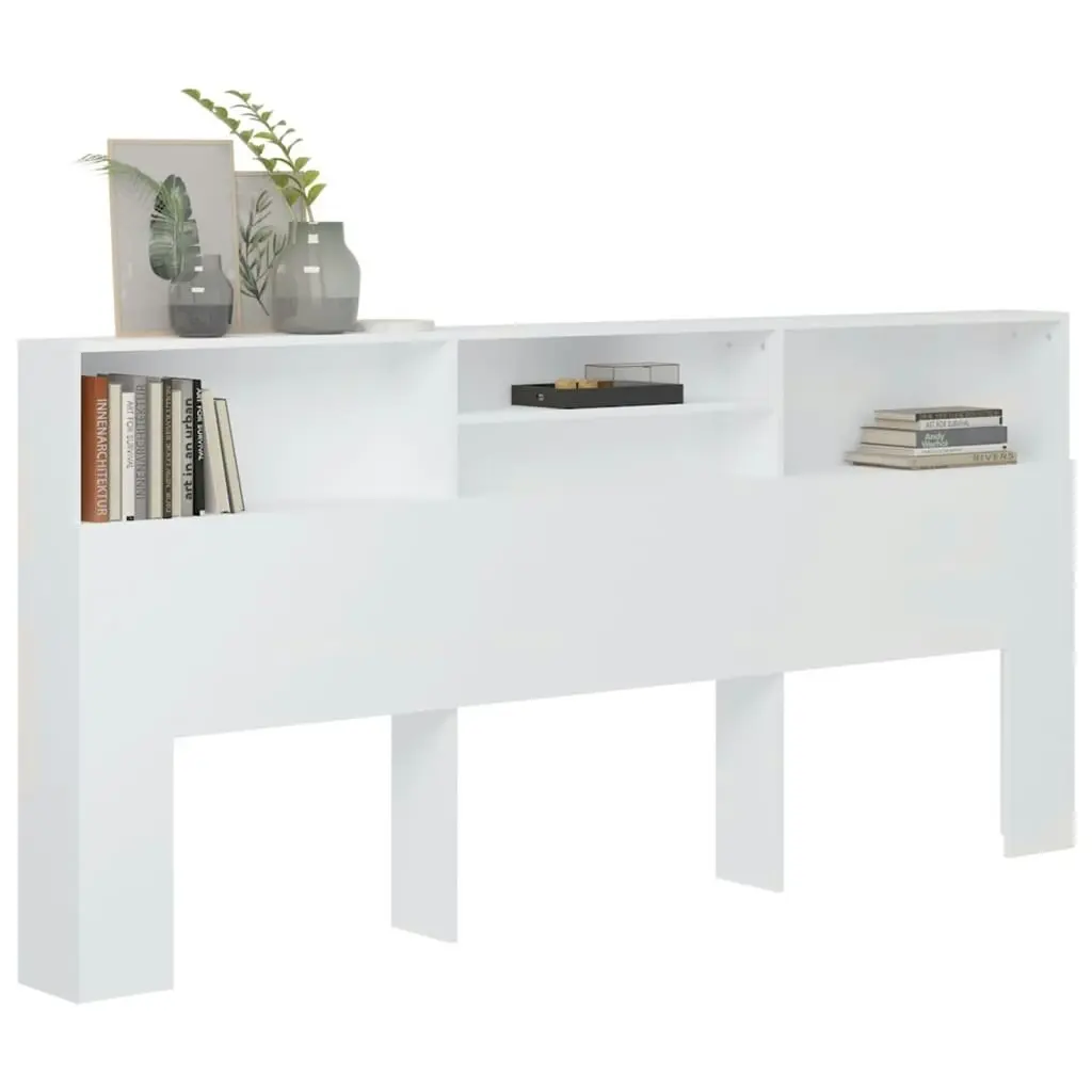 Headboard Cabinet White 220x19x103.5 cm 811898