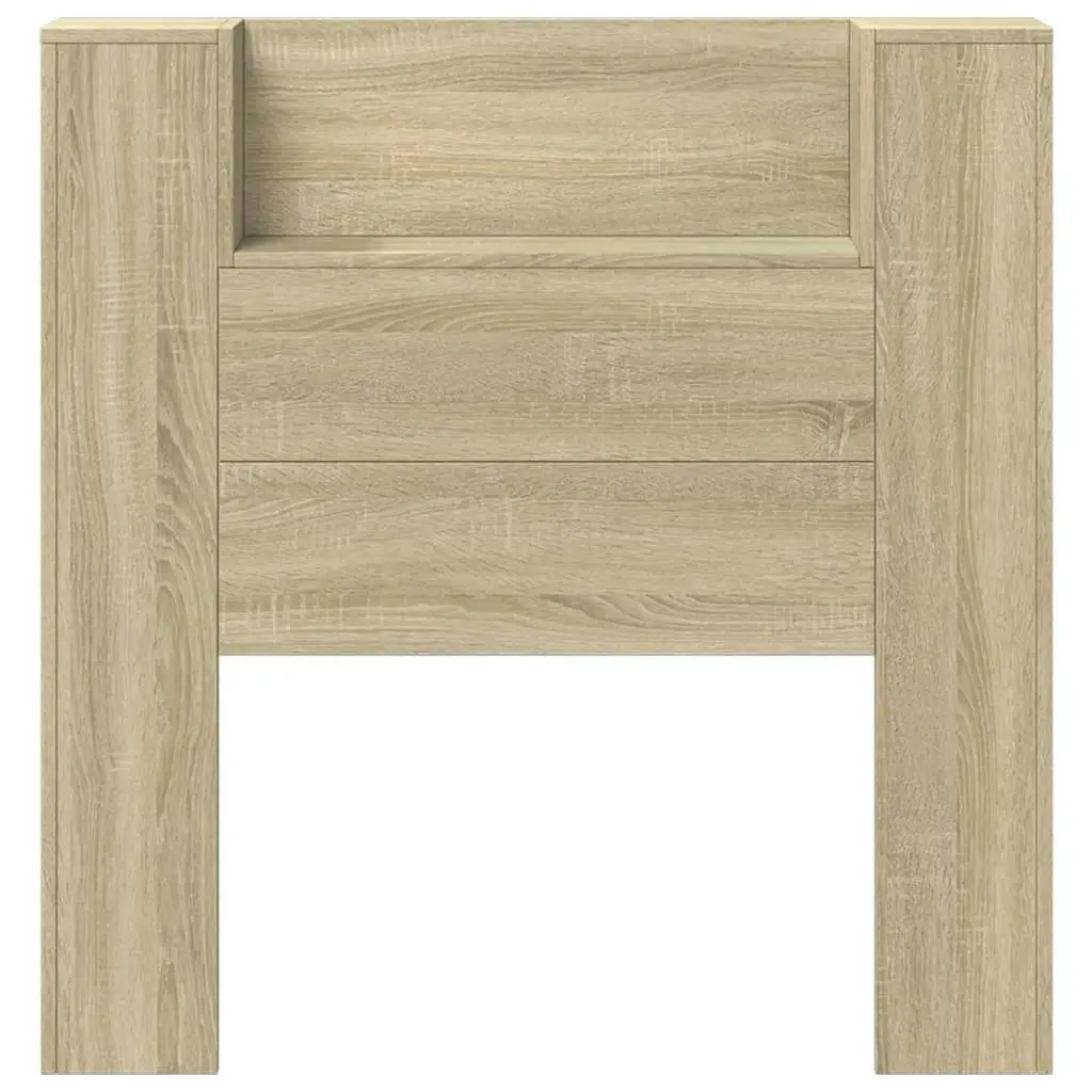 Headboard Cabinet with LED Sonoma Oak 100x16.5x103.5 cm 839233