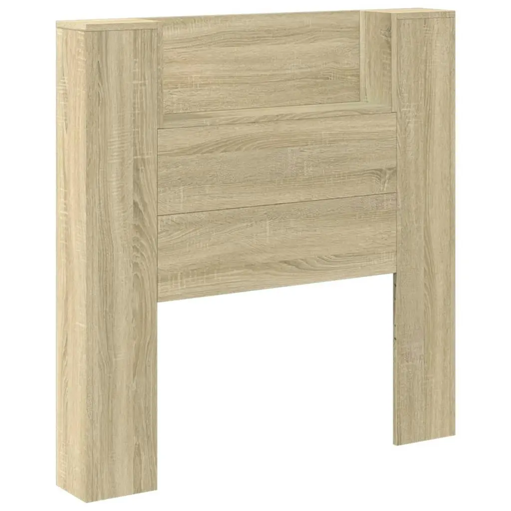 Headboard Cabinet with LED Sonoma Oak 100x16.5x103.5 cm 839233