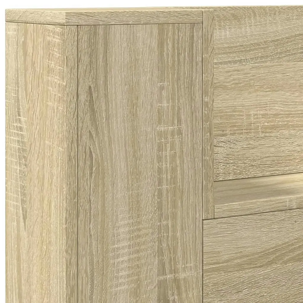 Headboard Cabinet with LED Sonoma Oak 100x16.5x103.5 cm 839233