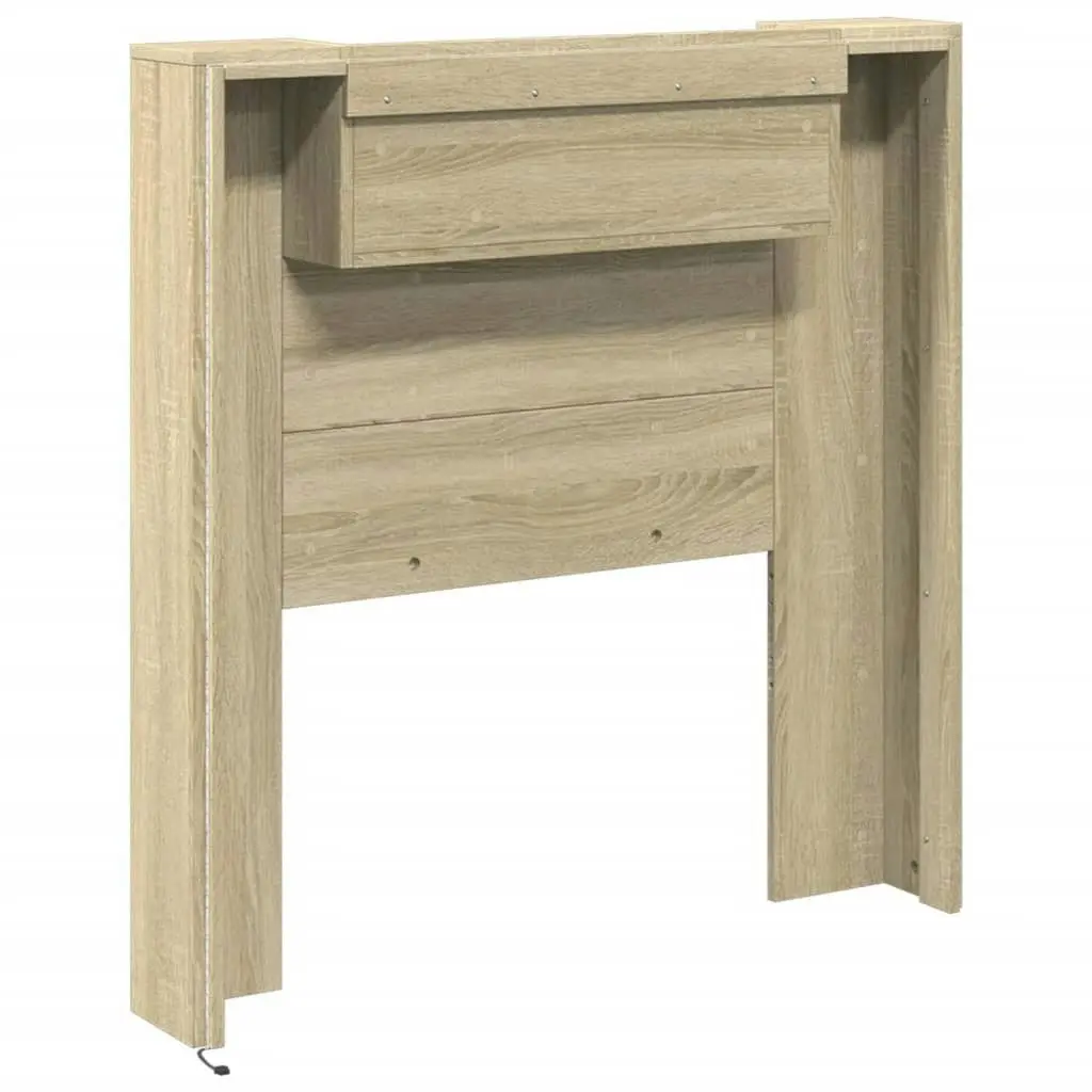 Headboard Cabinet with LED Sonoma Oak 100x16.5x103.5 cm 839233