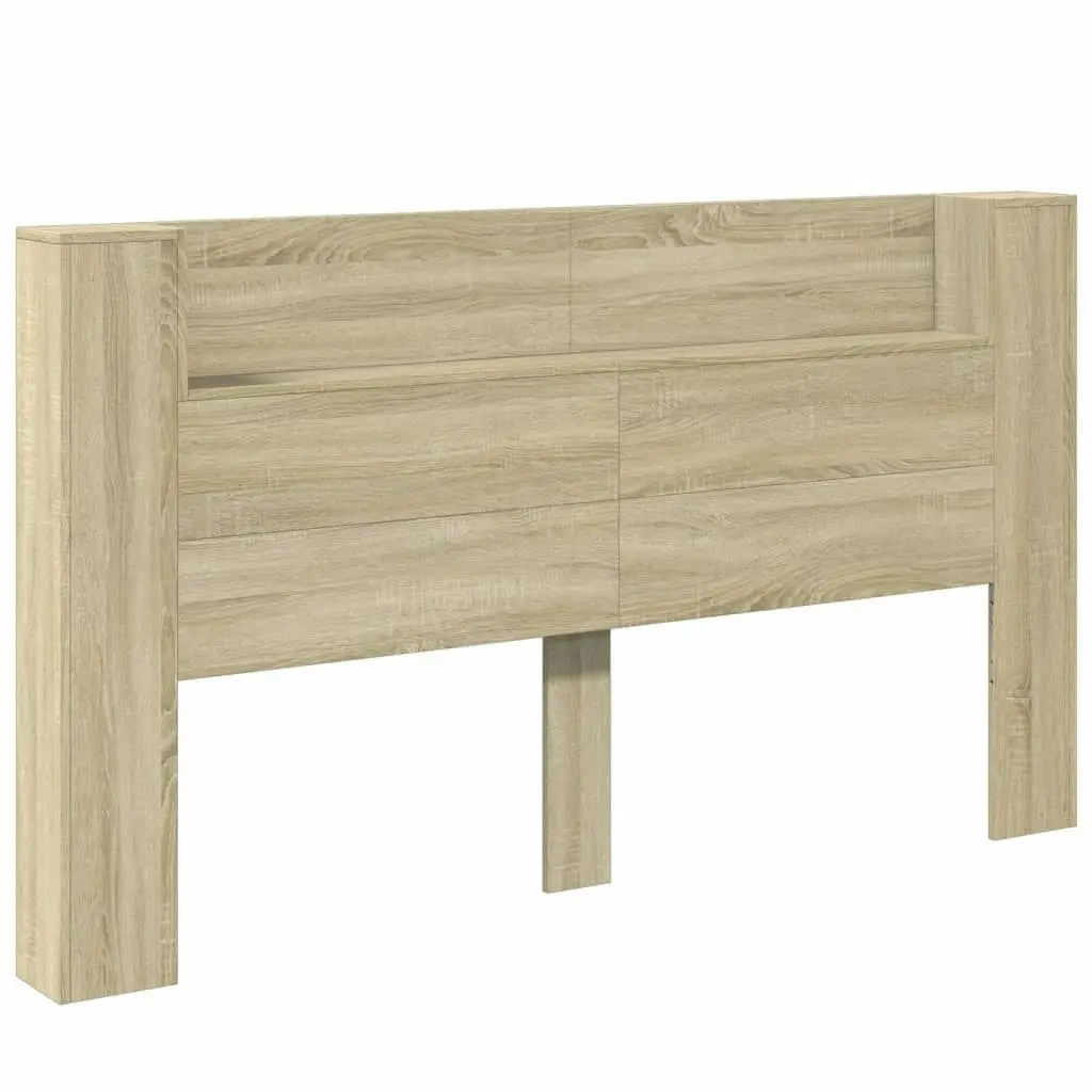 Headboard Cabinet with LED Sonoma Oak 180x16.5x103.5 cm 839261