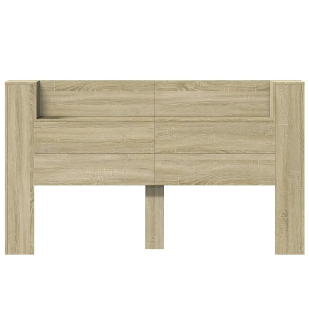 Headboard Cabinet with LED Sonoma Oak 180x16.5x103.5 cm 839261