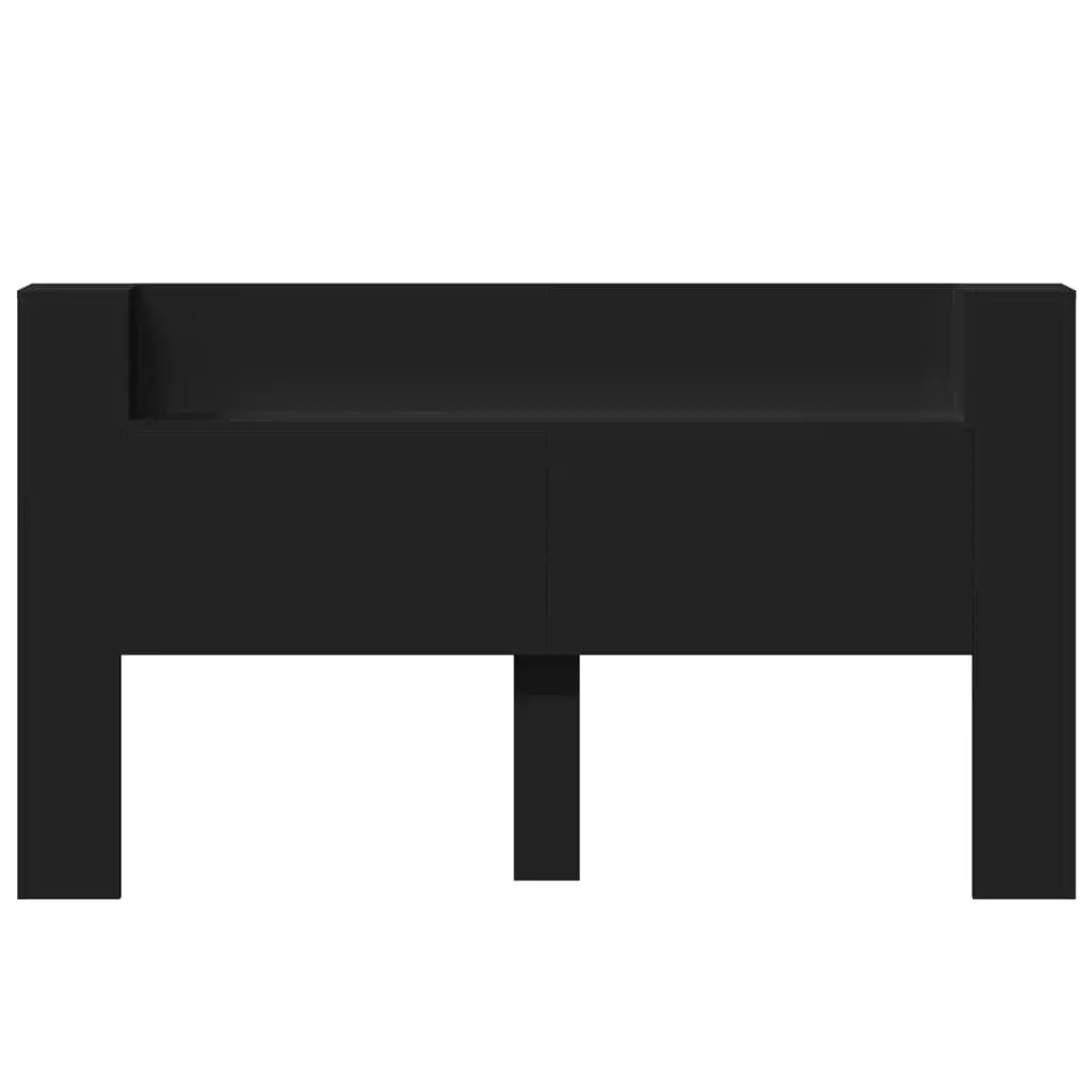 Headboard Cabinet with LED Black 180x16.5x103.5 cm 839260