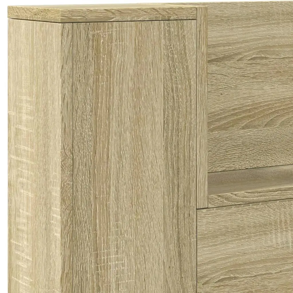 Headboard Cabinet with LED Sonoma Oak 220x16.5x103.5 cm 839275