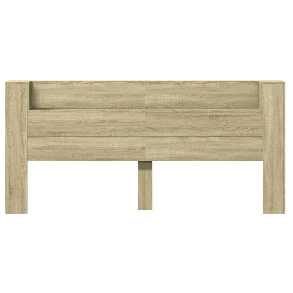 Headboard Cabinet with LED Sonoma Oak 220x16.5x103.5 cm 839275