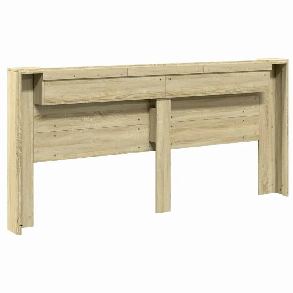 Headboard Cabinet with LED Sonoma Oak 220x16.5x103.5 cm 839275