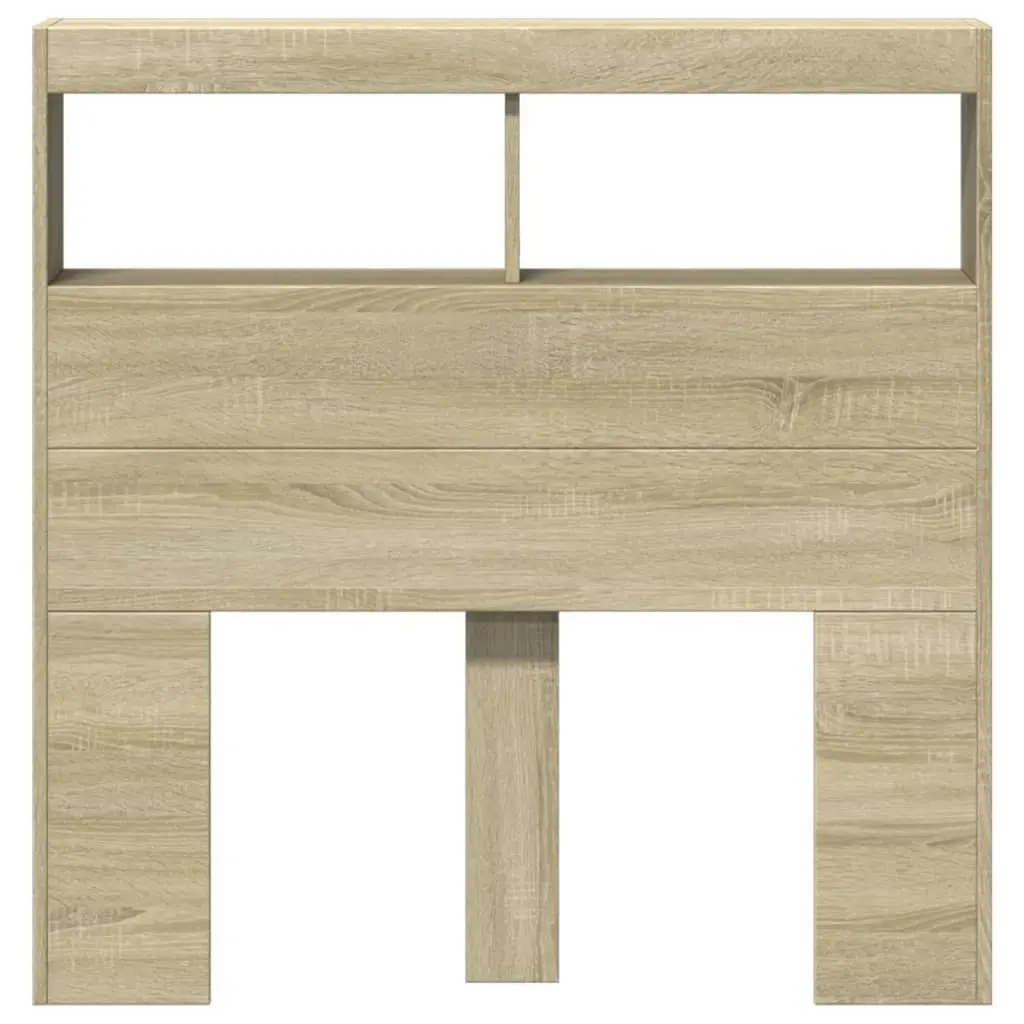 Headboard Cabinet with LED Sonoma Oak 100x17x102 cm 839184