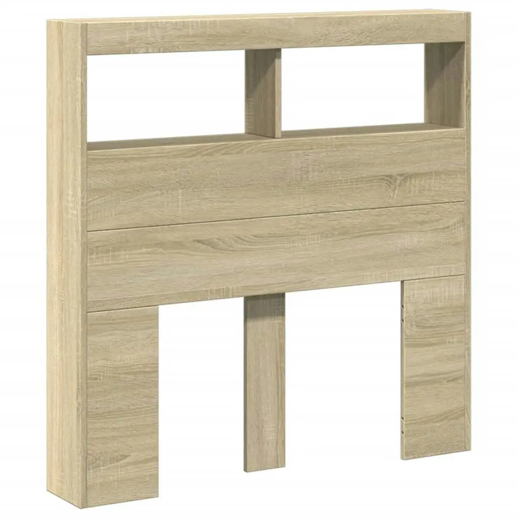 Headboard Cabinet with LED Sonoma Oak 100x17x102 cm 839184