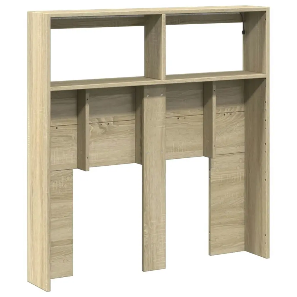 Headboard Cabinet with LED Sonoma Oak 100x17x102 cm 839184